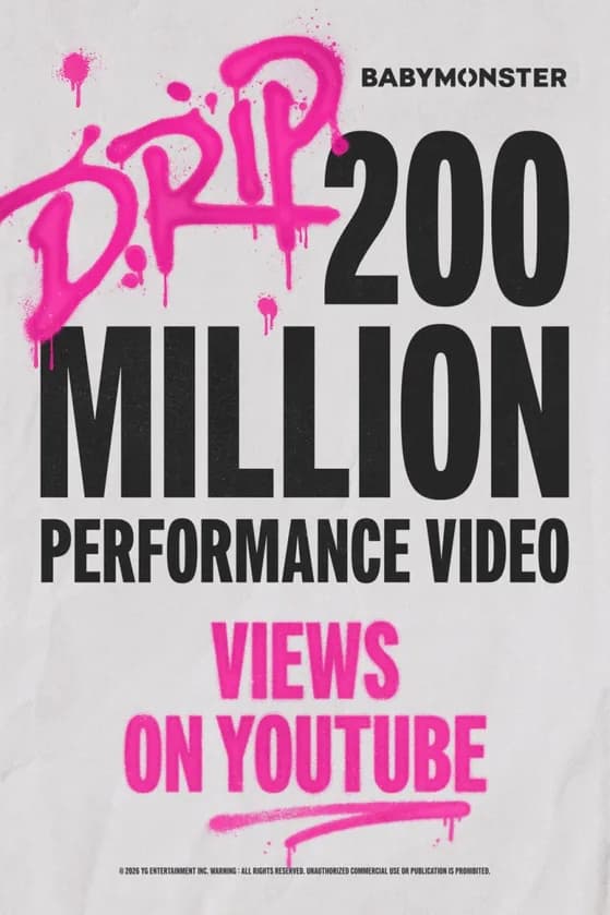 BABYMONSTER's 'DRIP' Performance Video Surpasses 200 Million Views
